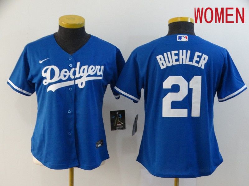 Women Los Angeles Dodgers #21 Buehler Blue Nike Game MLB Jerseys->los angeles dodgers->MLB Jersey